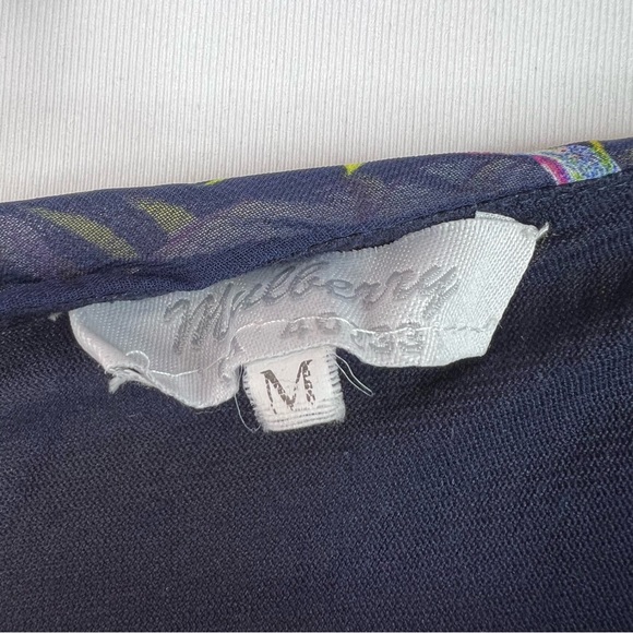 Mulberry dress peacock style boho feathers unique Navy Blue Garment - Picture 8 of 9